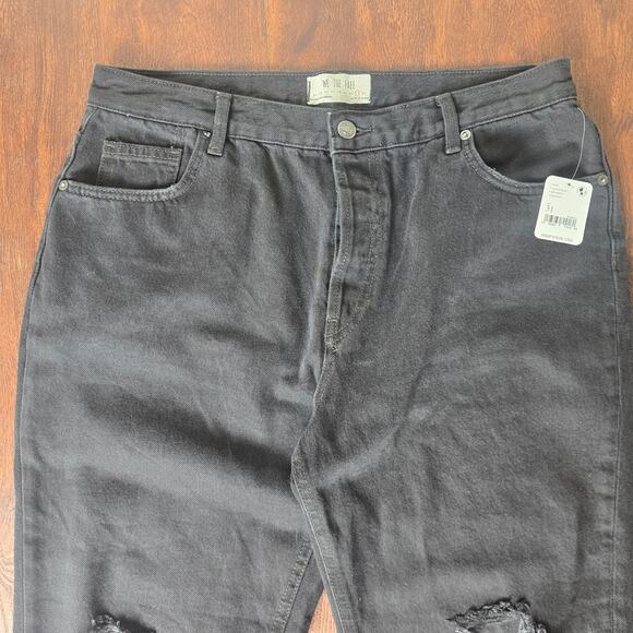 We The Free Black Distressed Jeans Shark Bite Hem Button Fly - Size 31 - NWT - Picture 2 of 9